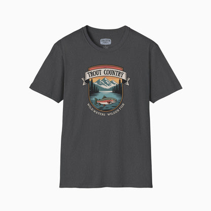 Trout Country wild Waters Wilder Fish Badge T-Shirt