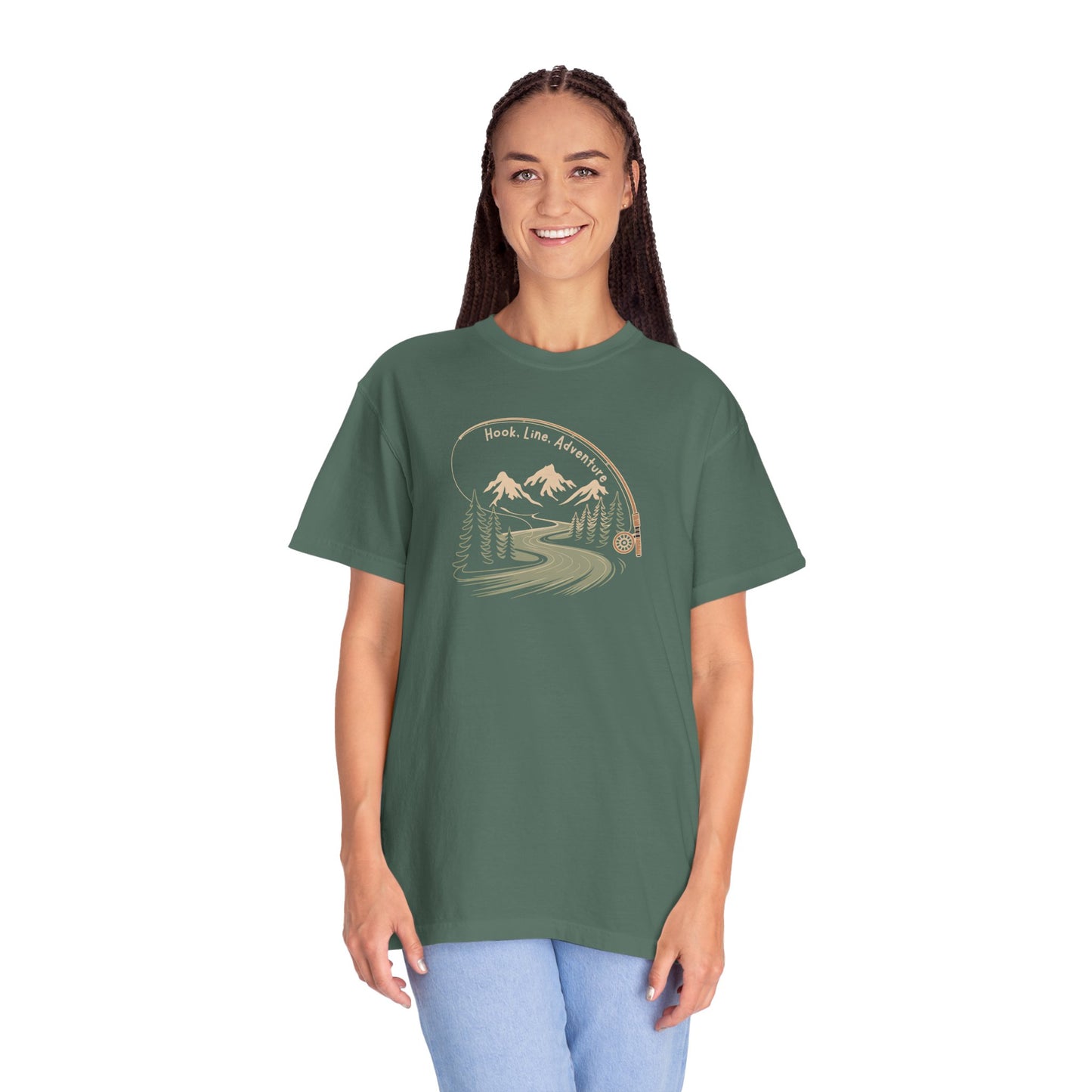 Adventure Road T-Shirt — Scenic Mountains & Trees Design (Home, Love, Adventure)