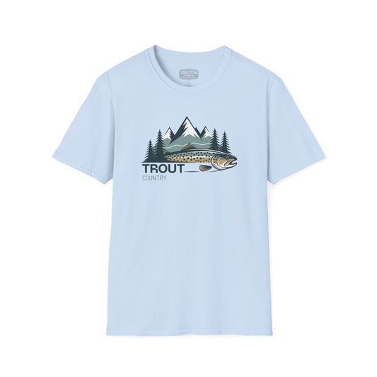 Brown Trout Country Wild Water Wild Fish T-Shirt | Rugged Outdoor Fishing Tee for Anglers