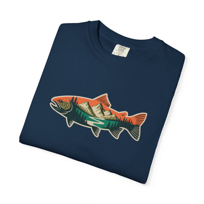 Trout Country T-Shirt — Mountain Sunrise Fish Graphic Tee
