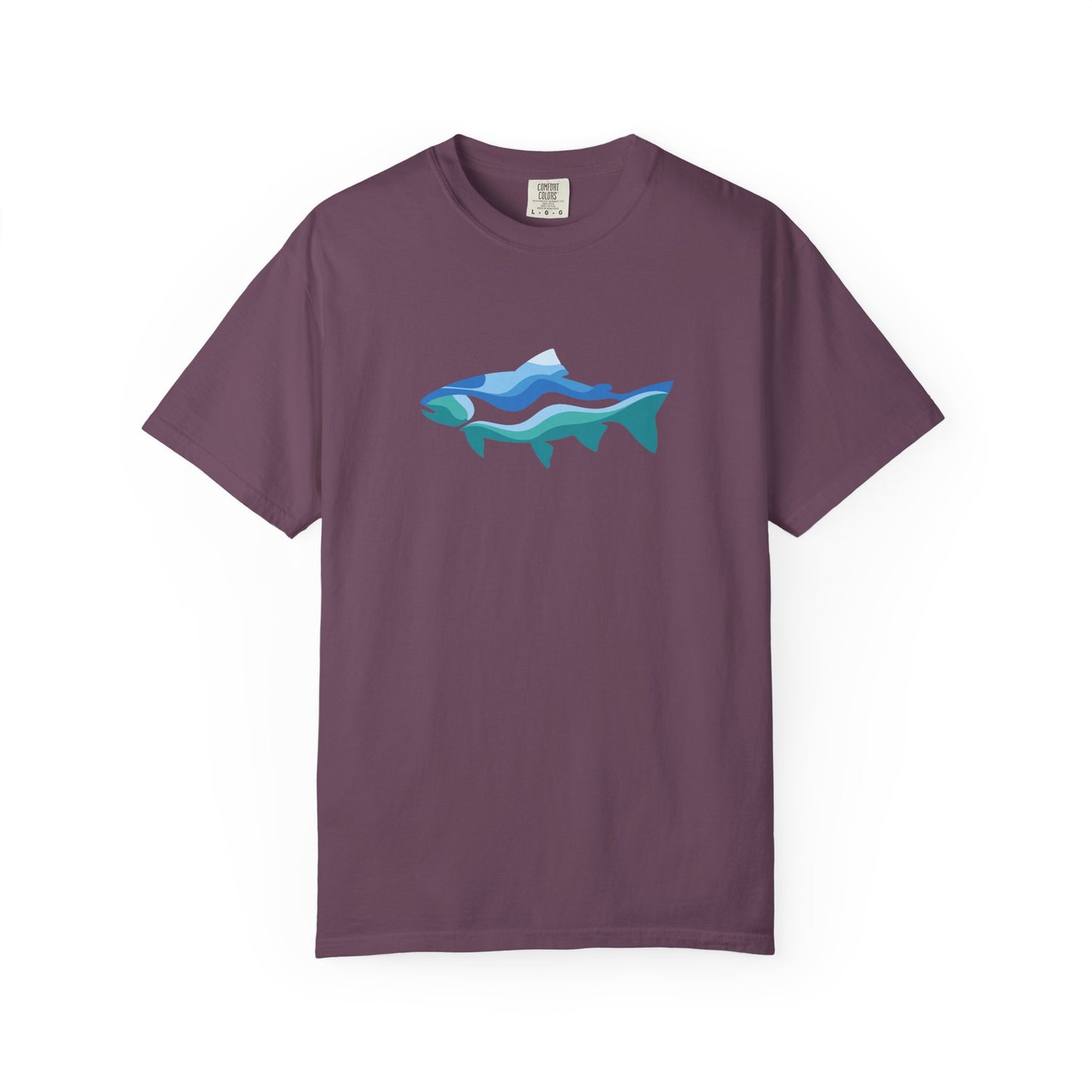Ocean Wave Fish T-Shirt — Abstract Blue Fish Graphic Tee