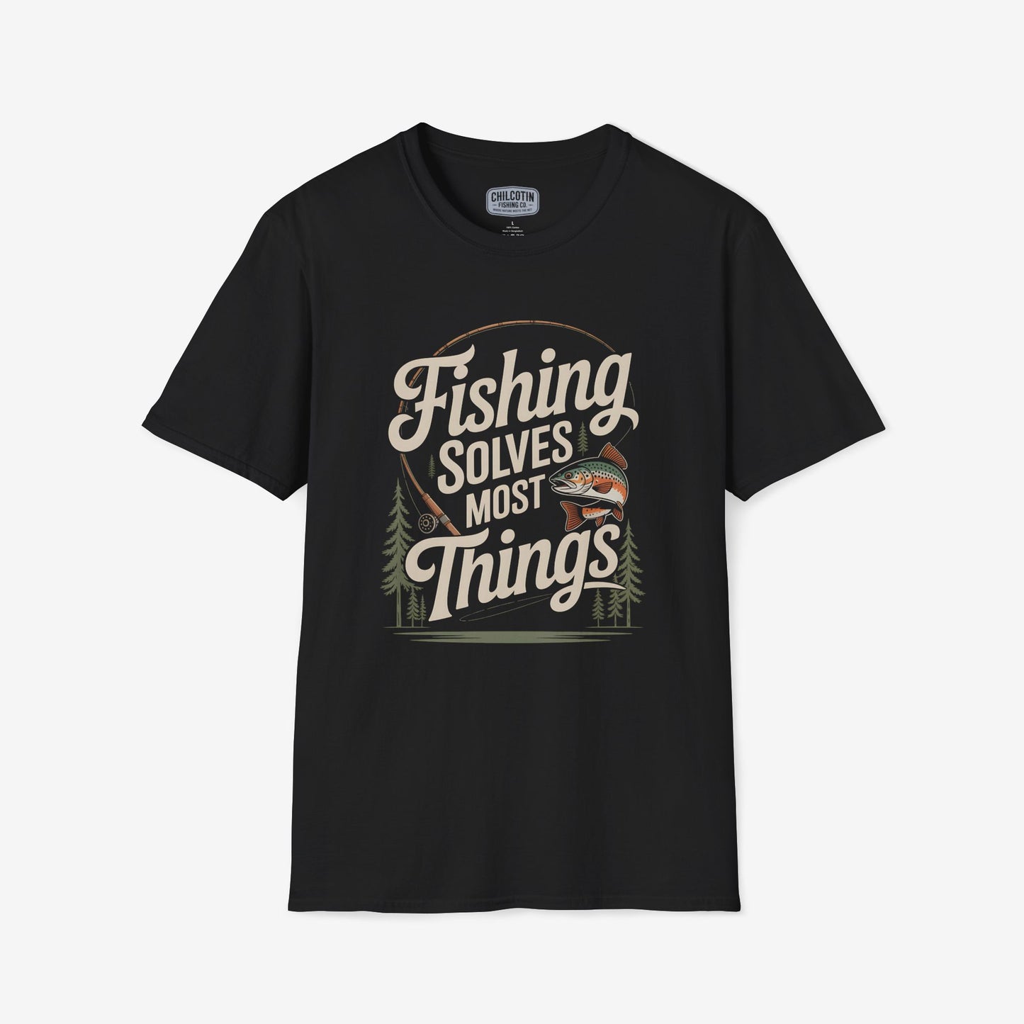 Fishing Solves Most Things T-Shirt for Anglers