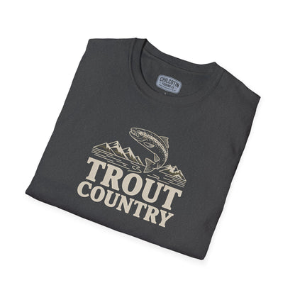 Trout Country Streamline Tee – Clean Line Art Fishing Graphic Tee