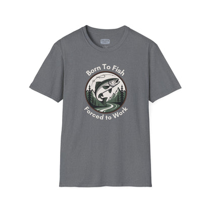 Born To Fish, Forced to Work T-Shirt | Relaxing Fishing Tee | Perfect Gift for Nature Lovers, Outdoor Enthusiasts, Father's Day, or Casual Wear