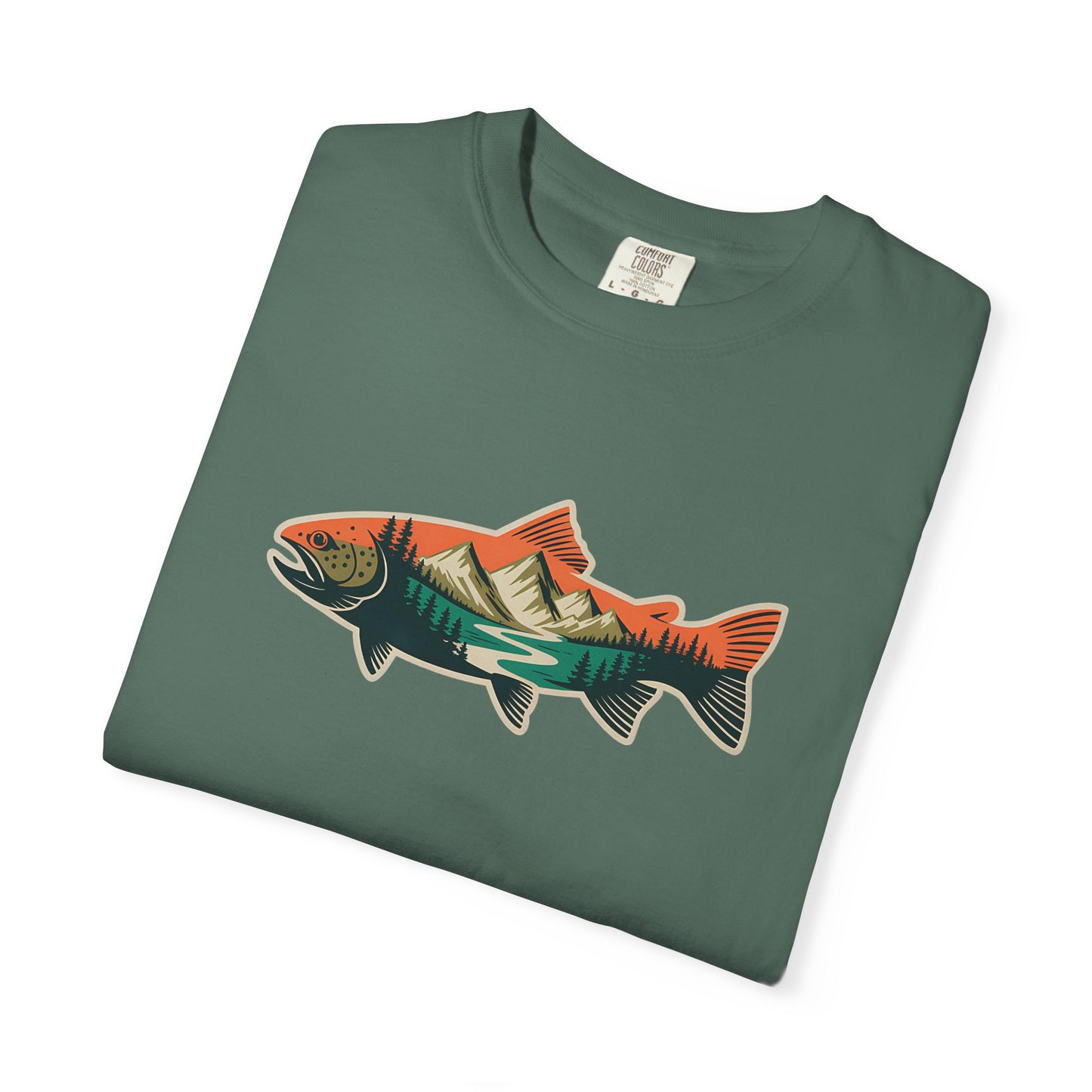 Trout Country T-Shirt — Mountain Sunrise Fish Graphic Tee