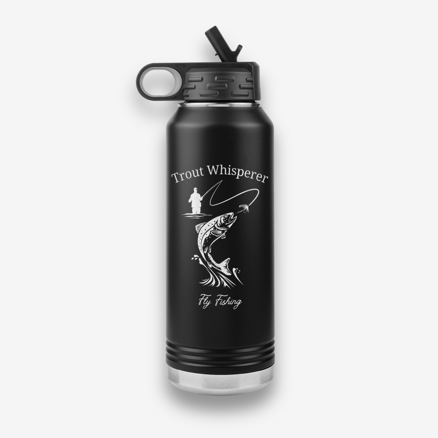 Trout Whisperer Fly Fishing Water Bottle 32oz