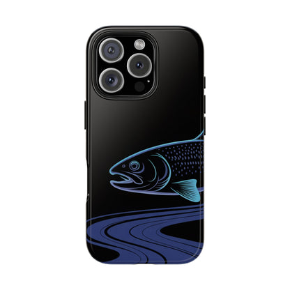 Neon Trout Outline Tough Phone Case