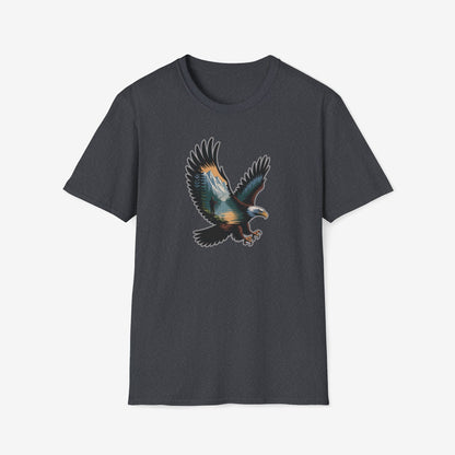 Eagle Trout Hunter Graphic Tee, Fishing Shirt, Unisex Softstyle T-Shirt, Gift for Anglers, Fishing Enthusiast Apparel