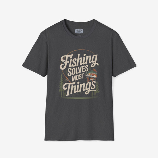 Fishing Solves Most Things T-Shirt for Anglers