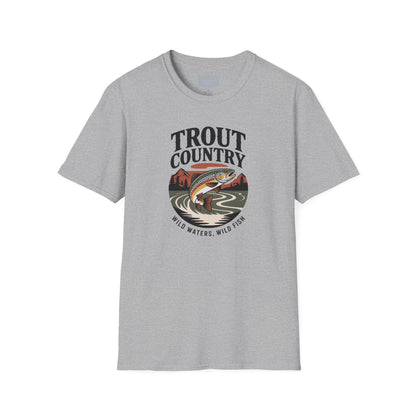 Trout Country Wild Waters Fishing T-Shirt | Rugged Angler Tee