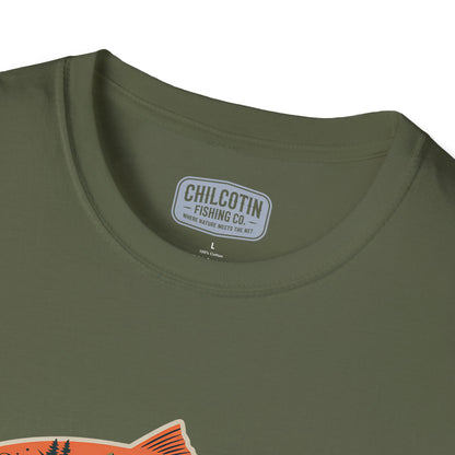Trout Outline Mountain River T-Shirt – Outdoor Fishing Apparel