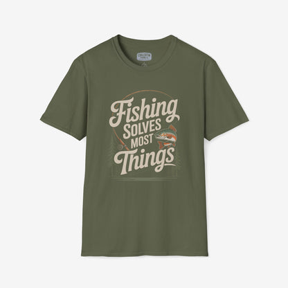 Fishing Solves Most Things T-Shirt for Anglers