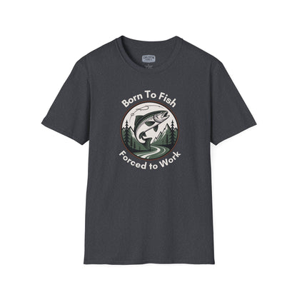 Born To Fish, Forced to Work T-Shirt | Relaxing Fishing Tee | Perfect Gift for Nature Lovers, Outdoor Enthusiasts, Father's Day, or Casual Wear