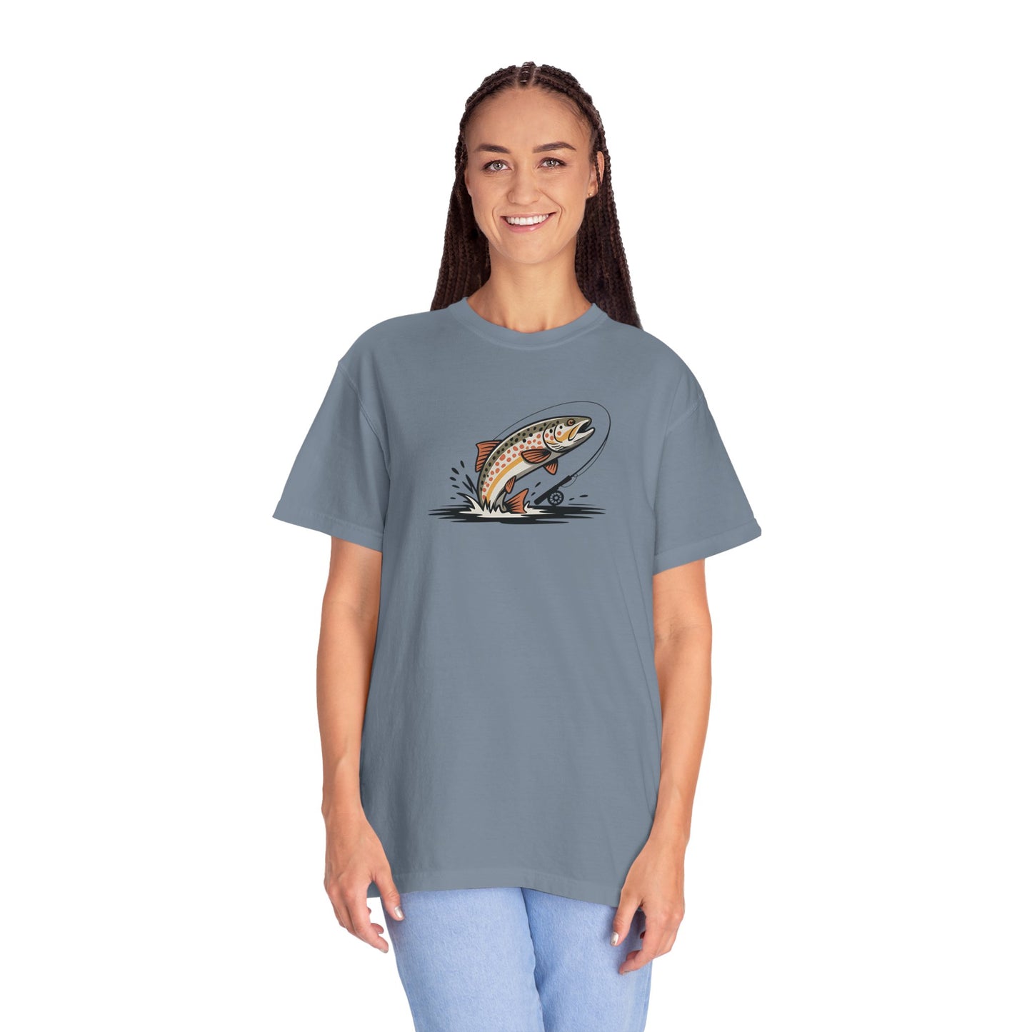 Trout Leap Graphic T-Shirt — Vintage Fishing Tee for Anglers