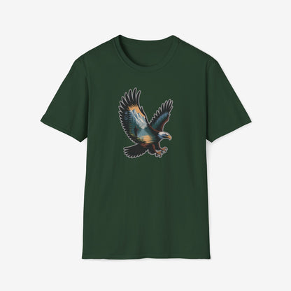 Eagle Trout Hunter Graphic Tee, Fishing Shirt, Unisex Softstyle T-Shirt, Gift for Anglers, Fishing Enthusiast Apparel