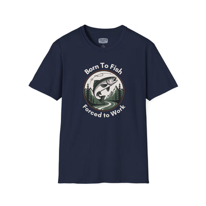 Born To Fish, Forced to Work T-Shirt | Relaxing Fishing Tee | Perfect Gift for Nature Lovers, Outdoor Enthusiasts, Father's Day, or Casual Wear