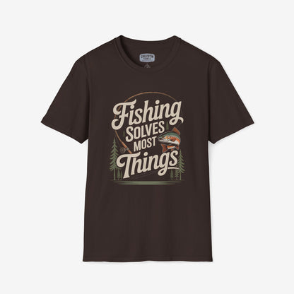 Fishing Solves Most Things T-Shirt for Anglers