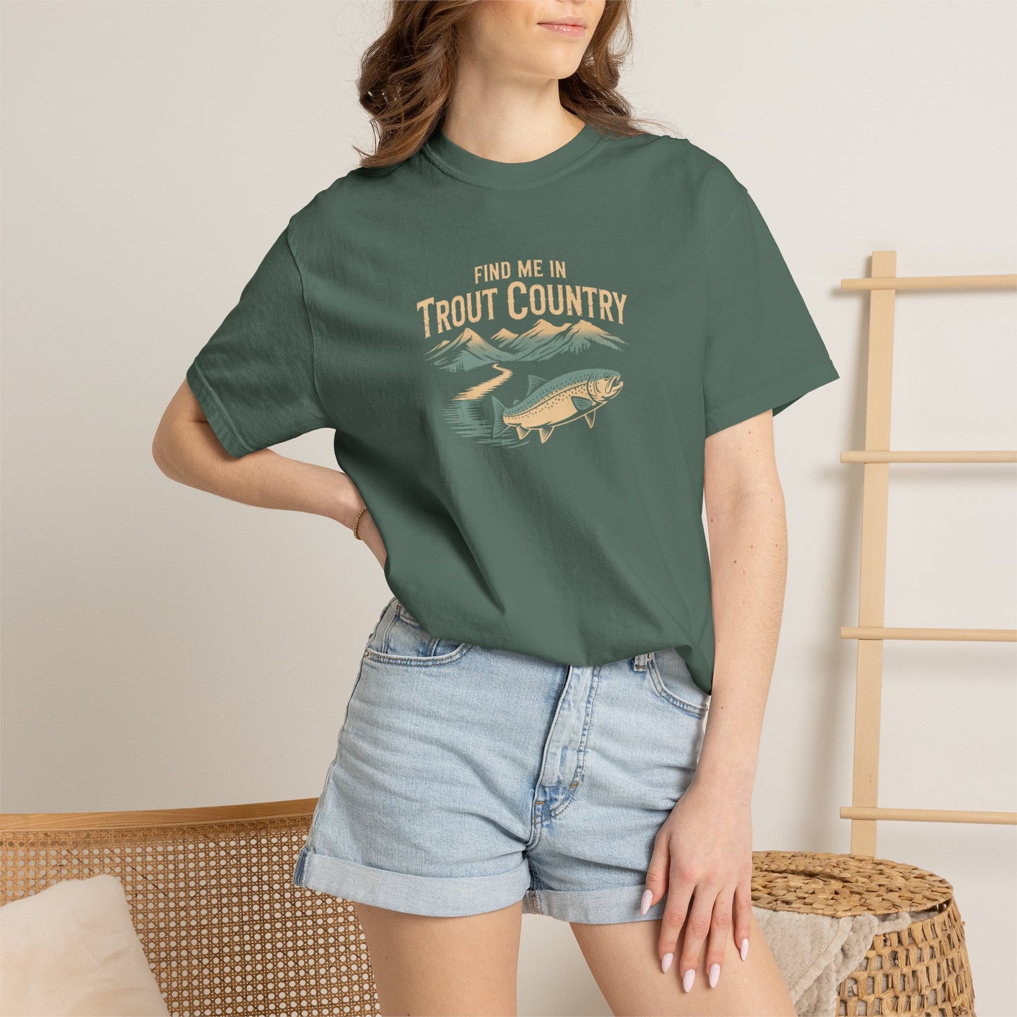 Trout Country T-Shirt — "Find Me in Trout Country" Fishing Tee