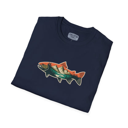 Trout Outline Mountain River T-Shirt – Outdoor Fishing Apparel