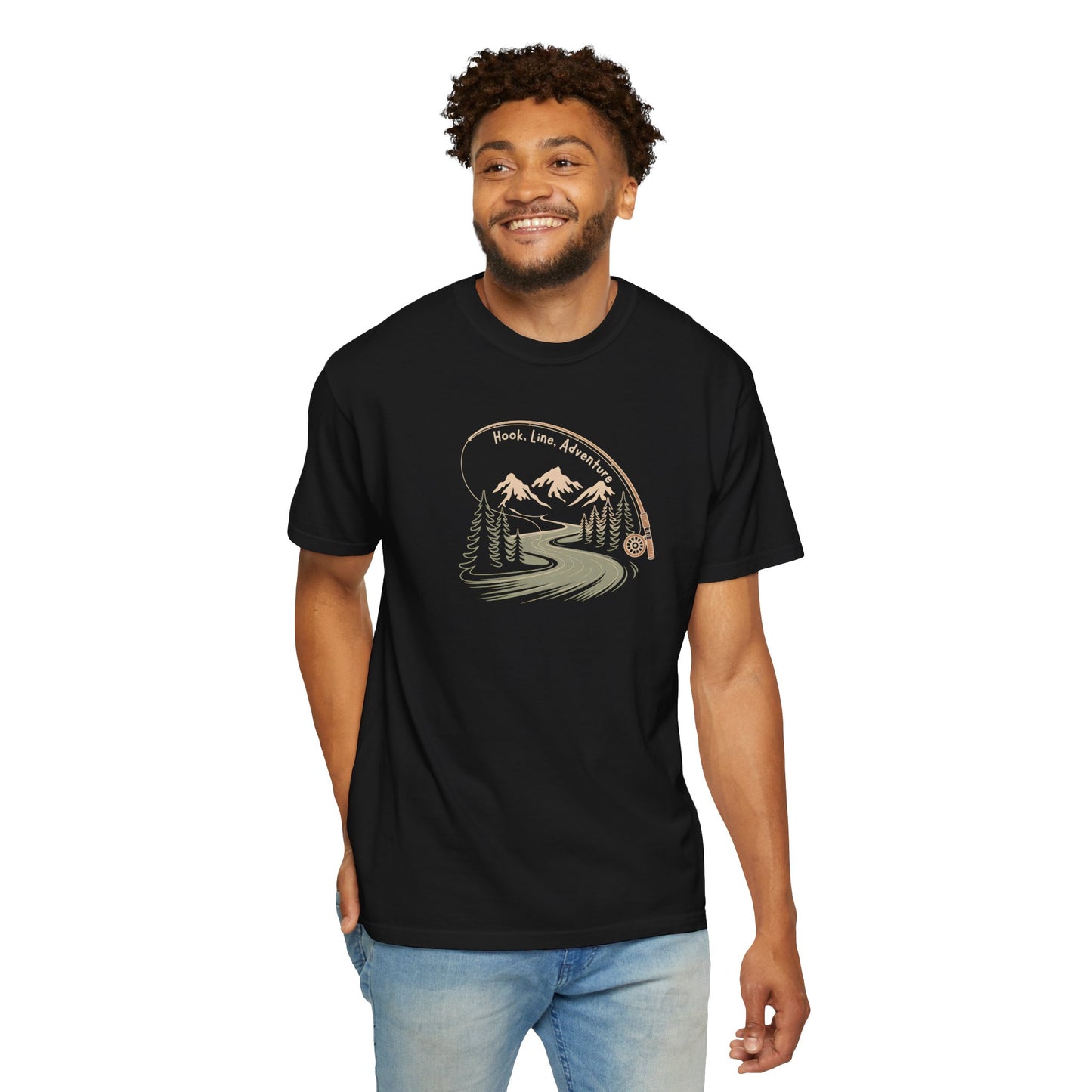 Adventure Road T-Shirt — Scenic Mountains & Trees Design (Home, Love, Adventure)
