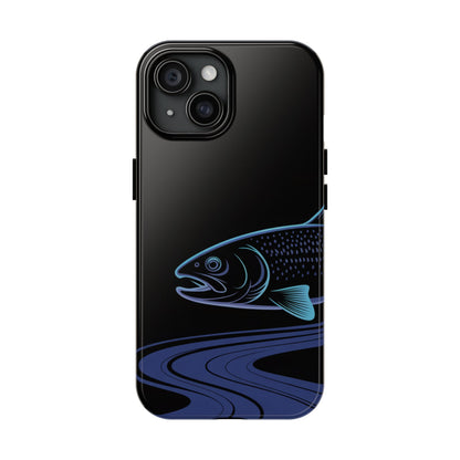 Neon Trout Outline Tough Phone Case