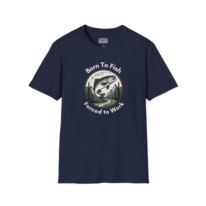 Born To Fish, Forced To Work T-Shirt – Funny Fishing Tee for Anglers