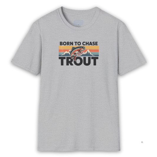 Born to Chase Trout Tee – Retro Fishing Shirt for Anglers