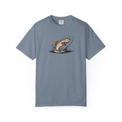 Trout Leap Graphic T-Shirt — Vintage Fishing Tee for Anglers