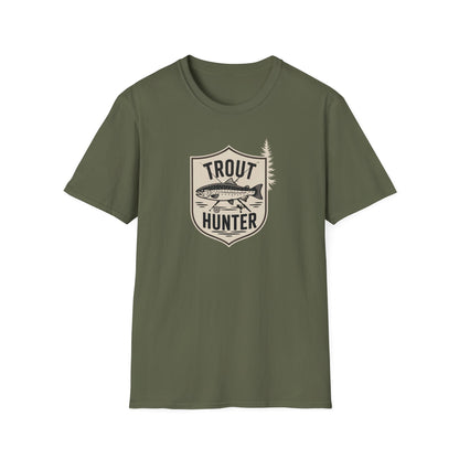 Trout Hunter T-Shirt, Fishing Tee, Unisex Apparel, Outdoor Shirt, Gift for Anglers, Casual Wear, Nature Lover Gear