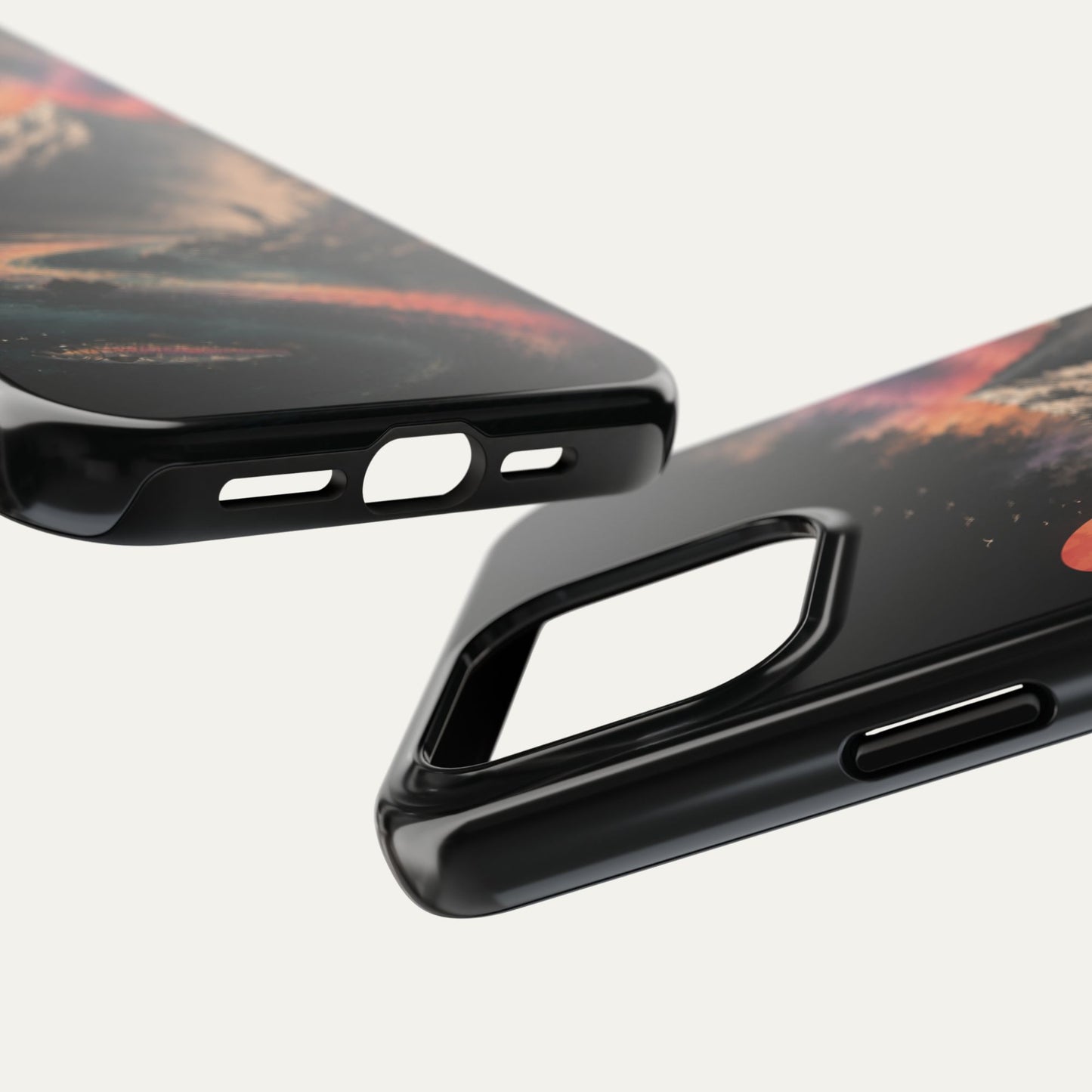 Tough Phone Case — Cosmic Mountain Landscape with Sunset Hiker