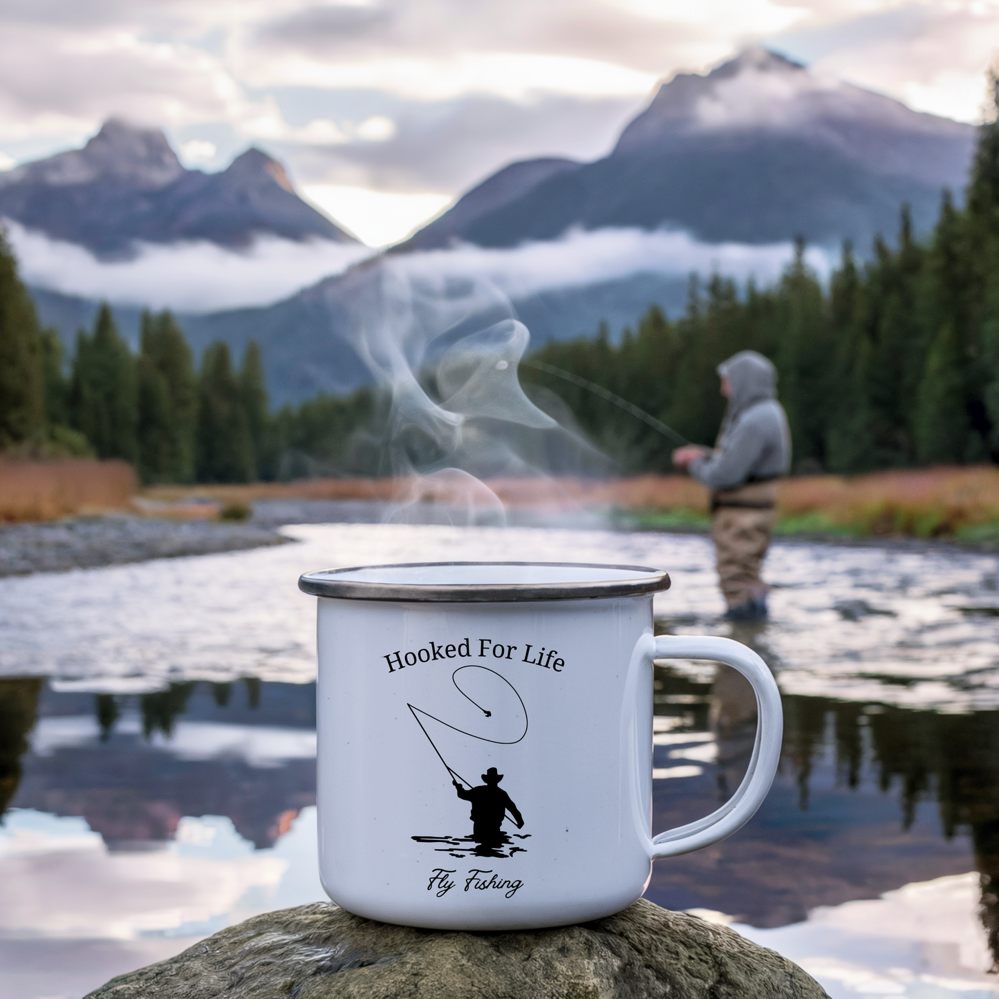 Hooked For Life Fishing Mug