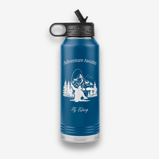 Adventure Awaits Fly Fishing Water Bottle 32oz