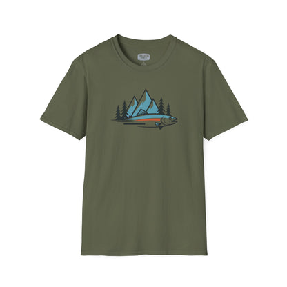 Wild Trout & Mountain Fishing Tee | Rugged Outdoor Shirt for Backcountry Anglers | Perfect Gift for Trout and Mountain Fishing Fans