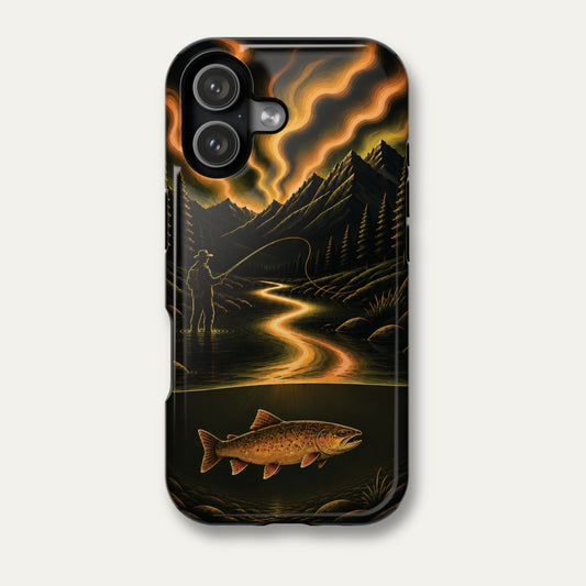 Aurora Brown Trout Fishing Phone Case