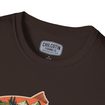 Trout Outline Mountain River T-Shirt – Outdoor Fishing Apparel