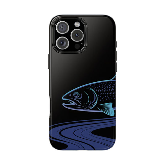 Neon Trout Silhouette Tough Phone Case