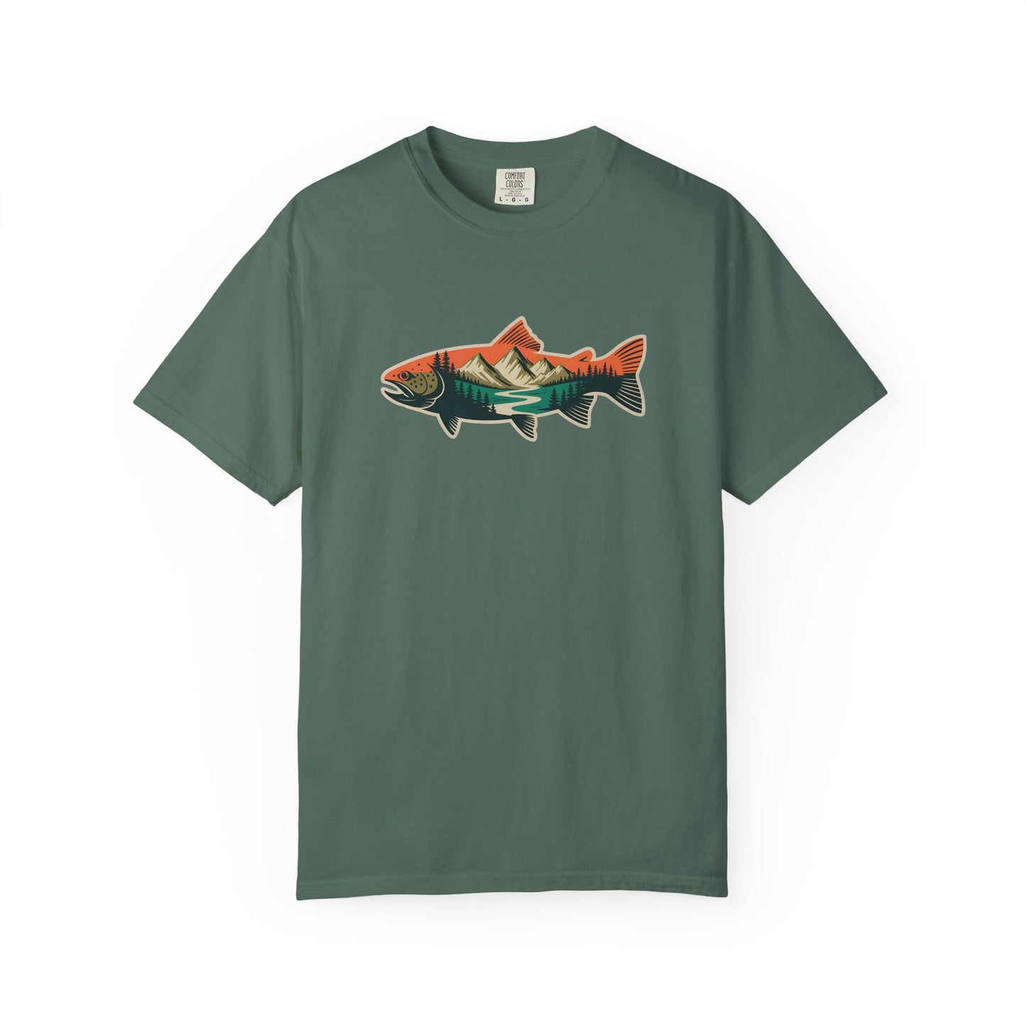 Trout Country T-Shirt — Mountain Sunrise Fish Graphic Tee