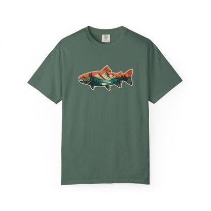Trout Country T-Shirt — Mountain Sunrise Fish Graphic Tee