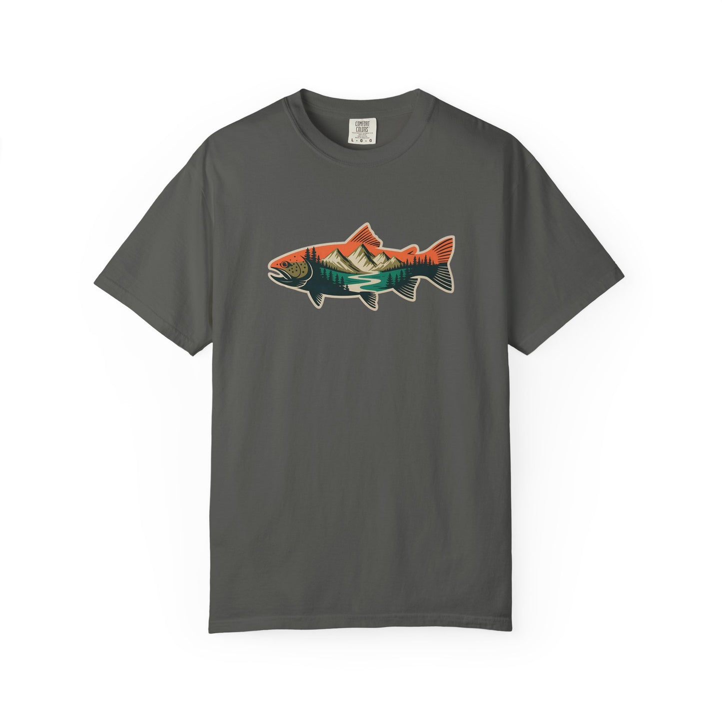 Trout Country T-Shirt — Mountain Sunrise Fish Graphic Tee