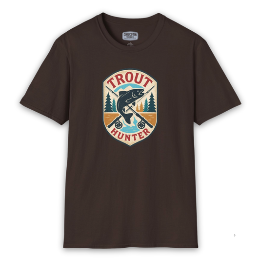 Trout Hunter Tee – Retro Fishing Shirt for Anglers & Outdoor Adventures