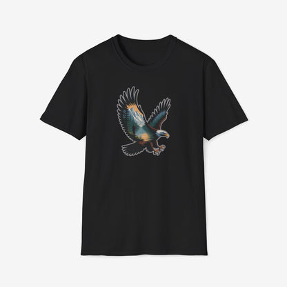 Eagle Trout Hunter Graphic Tee, Fishing Shirt, Unisex Softstyle T-Shirt, Gift for Anglers, Fishing Enthusiast Apparel