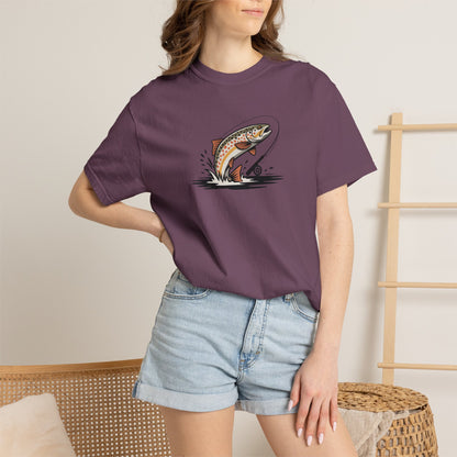 Trout Leap Graphic T-Shirt — Vintage Fishing Tee for Anglers