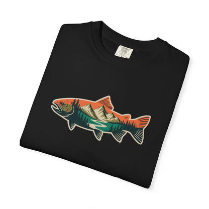 Trout Country T-Shirt — Mountain Sunrise Fish Graphic Tee