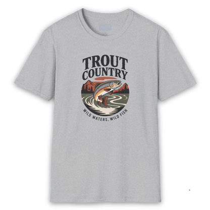 Trout Country Wild Waters Fishing T-Shirt | Rugged Angler Tee