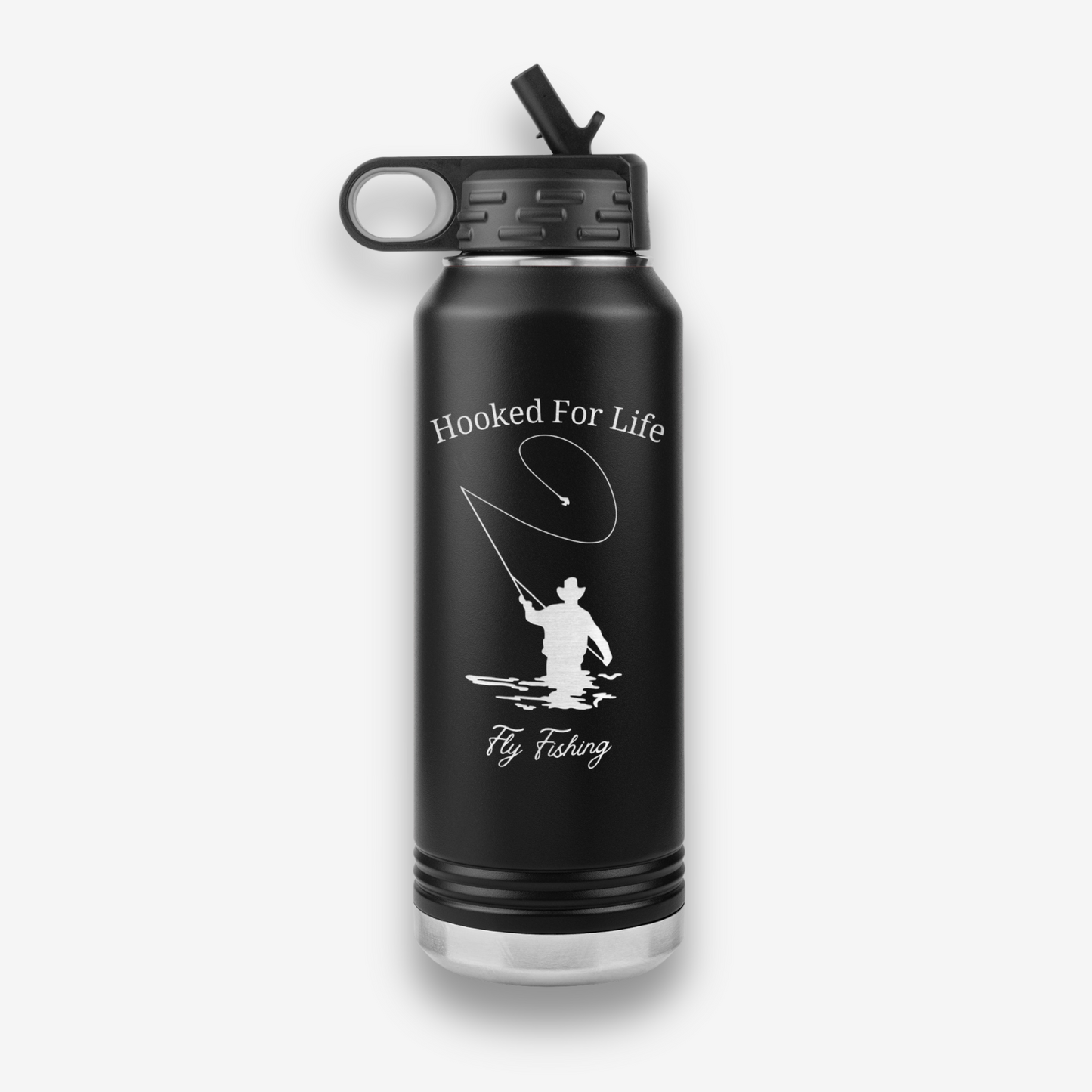 Hooked For Life Fly Fishing Water Bottle 32oz