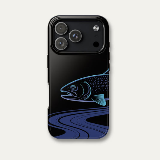 Neon Trout Outline Tough Phone Case