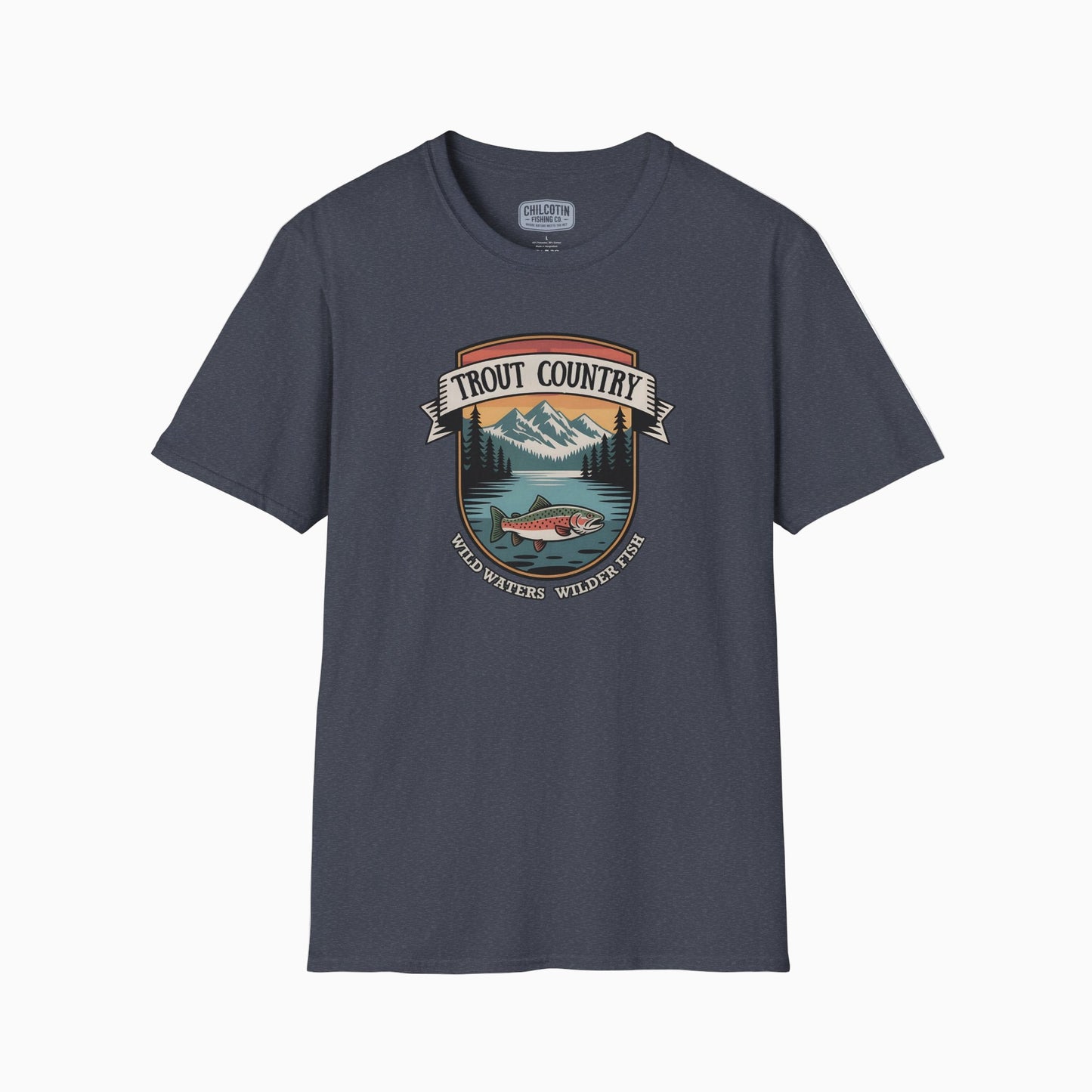 Trout Country wild Waters Wilder Fish Badge T-Shirt