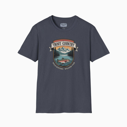 Trout Country wild Waters Wilder Fish Badge T-Shirt