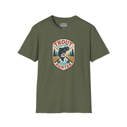 Trout Hunter Tee – Retro Fishing Shirt for Anglers & Outdoor Adventures