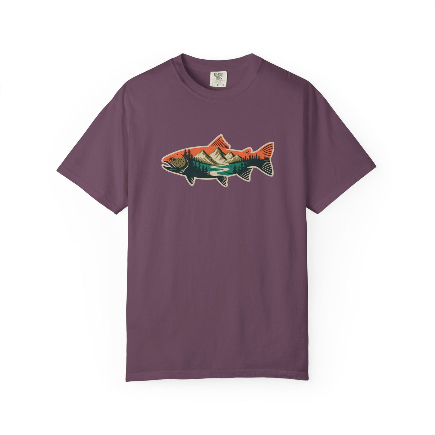Trout Country T-Shirt — Mountain Sunrise Fish Graphic Tee